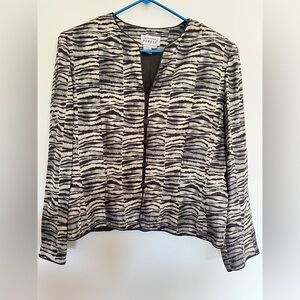 Vintage Adrianna Papell 100% Silk Evening Jacket Size 12 Multicolored Zebra Like